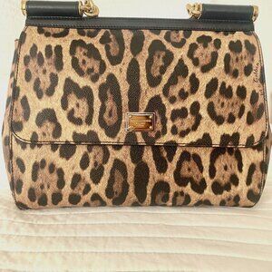 Dolce & Gabbana Sicily Leopard Satchel (Large)